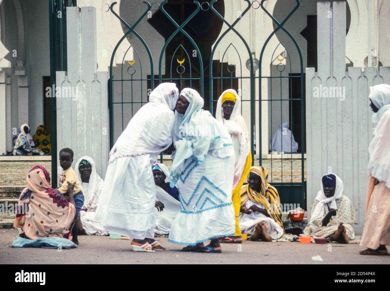 Ivorian Muslim Women Greeting One Another, Riviera Mosque, Abidjan