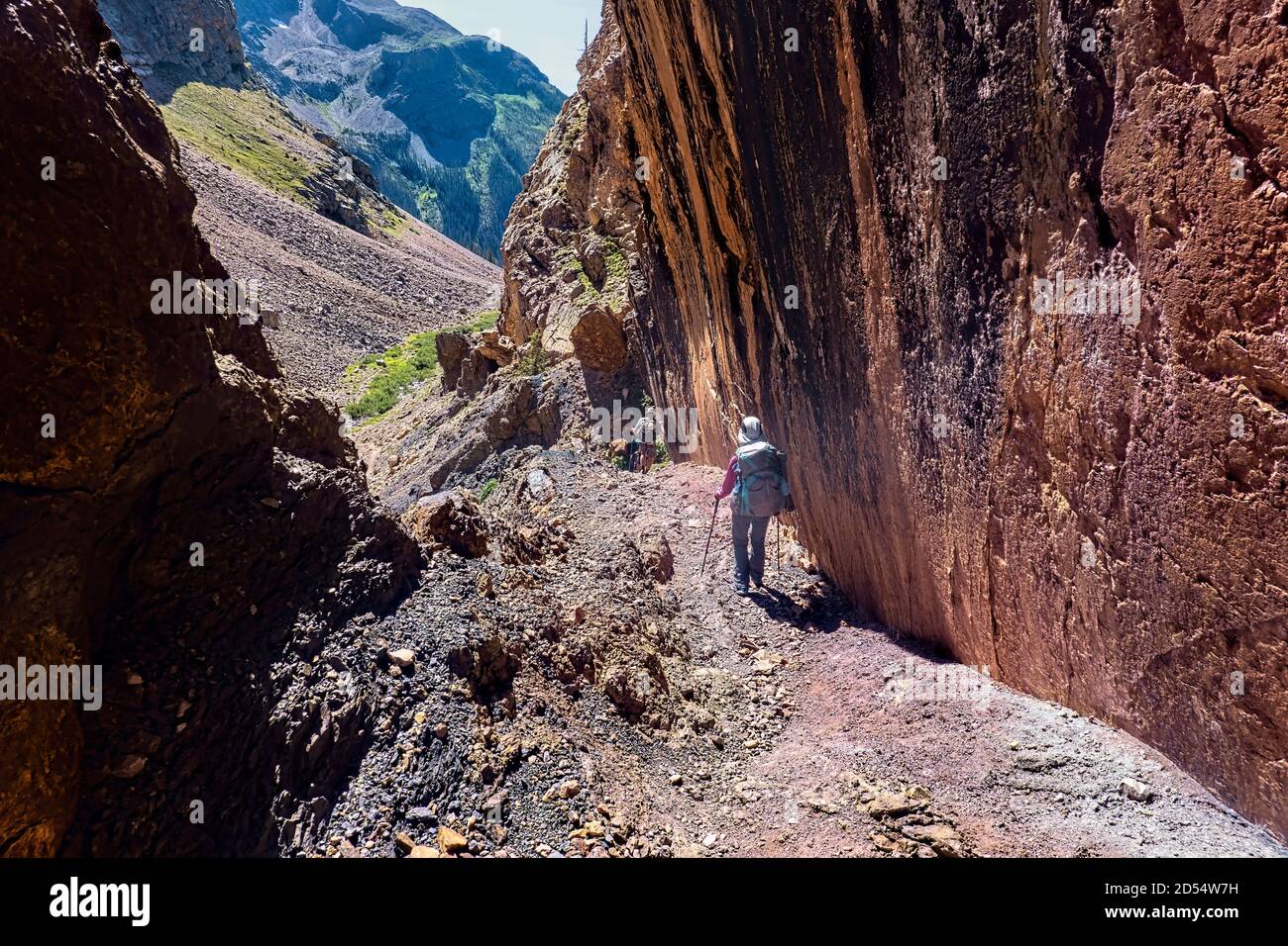 Descending to Elk Creek in the San Juan Mountains on the 485 mile Colorado Trail, Colorado Stock Photo