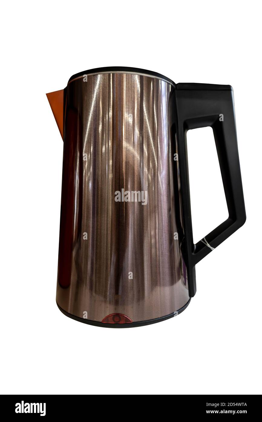 Isolated on white background electric kettle Stock Photo