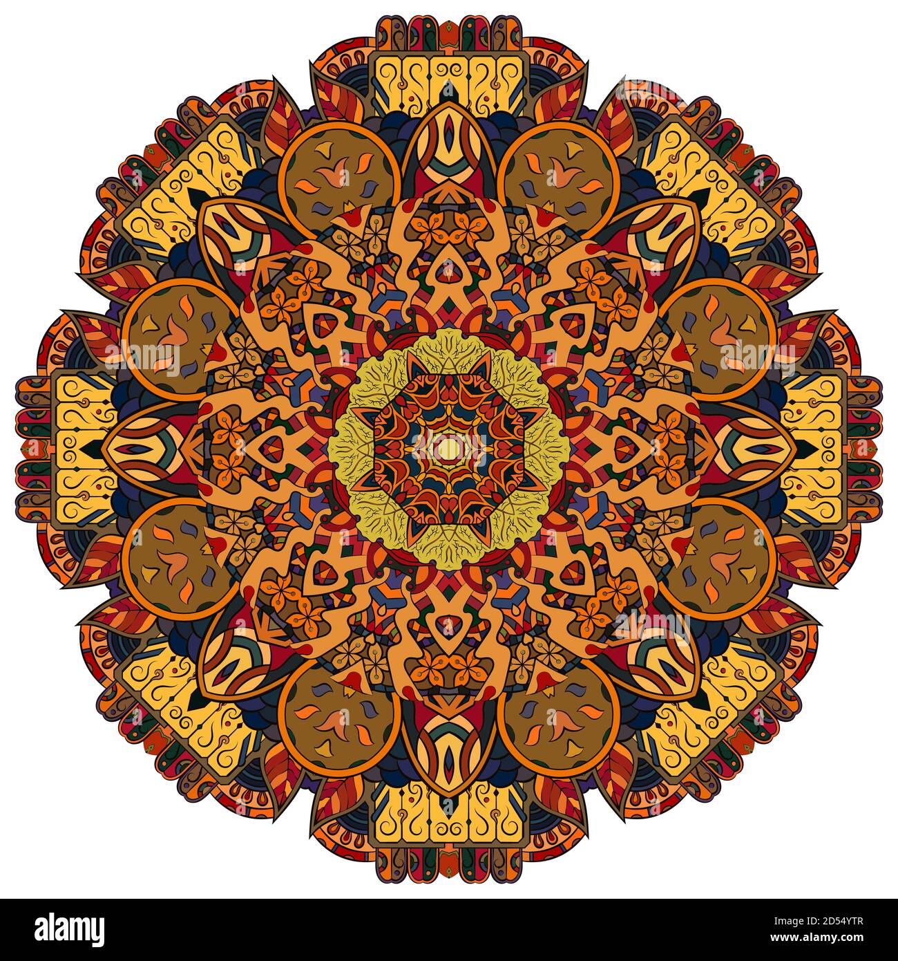 Mandala, tracery wheel mehndi design Stock Vector