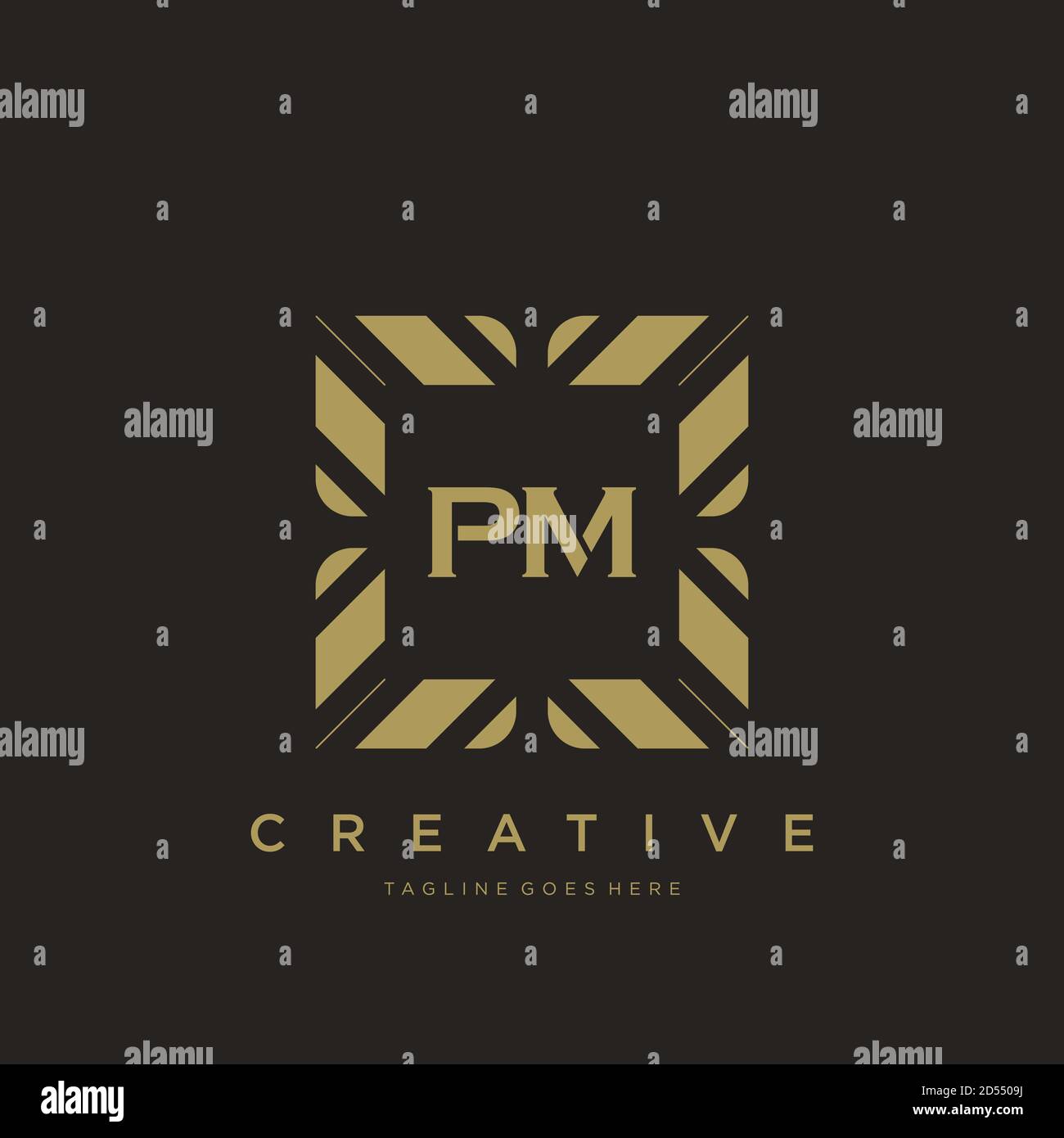PM initial letter luxury ornament monogram logo template vector Stock Vector