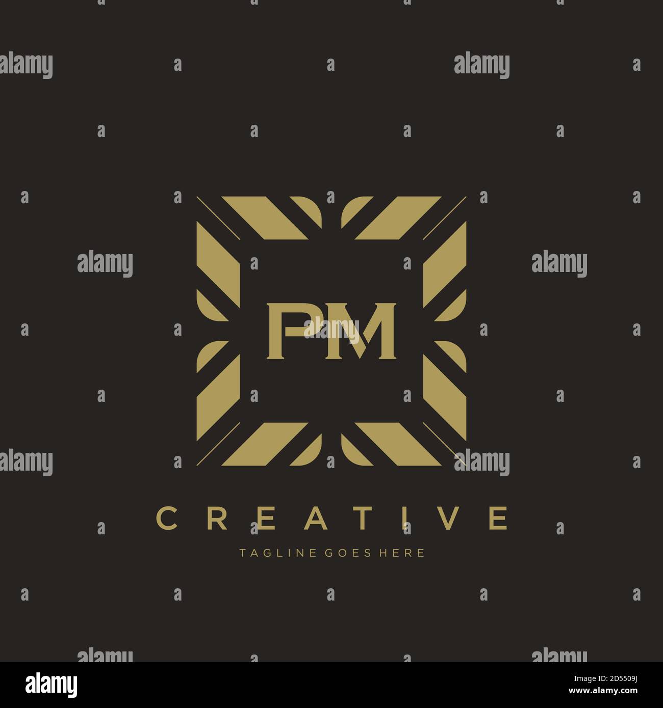 Pm letter initial with lion royal logo template Vector Image