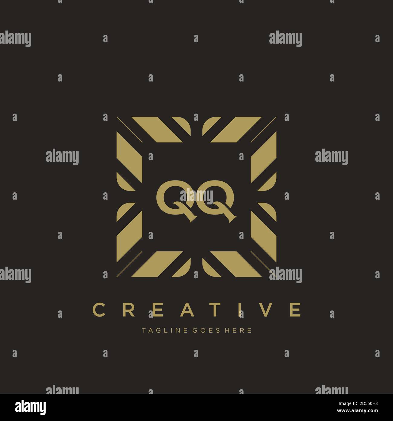 QQ initial letter luxury ornament monogram logo template vector Stock Vector
