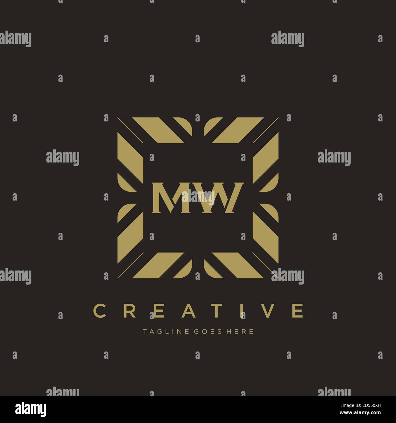 MW initial letter luxury ornament monogram logo template vector Stock Vector