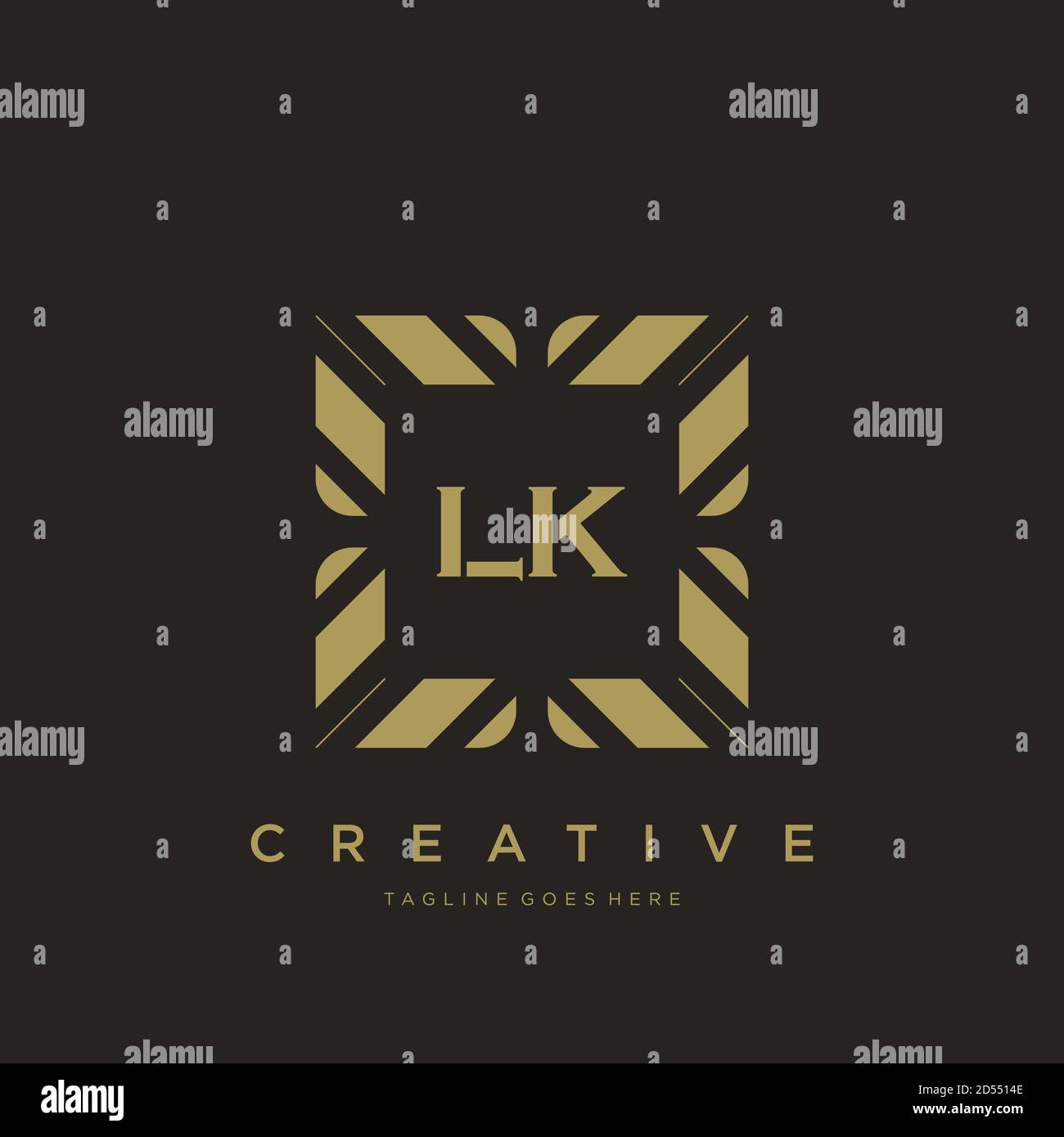 LK initial letter luxury ornament monogram logo template vector Stock Vector
