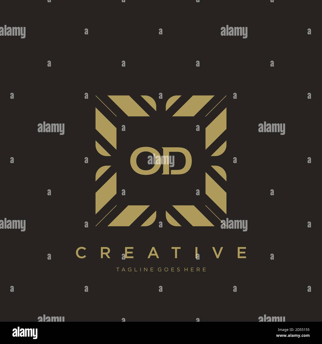 OD initial letter luxury ornament monogram logo template vector Stock Vector