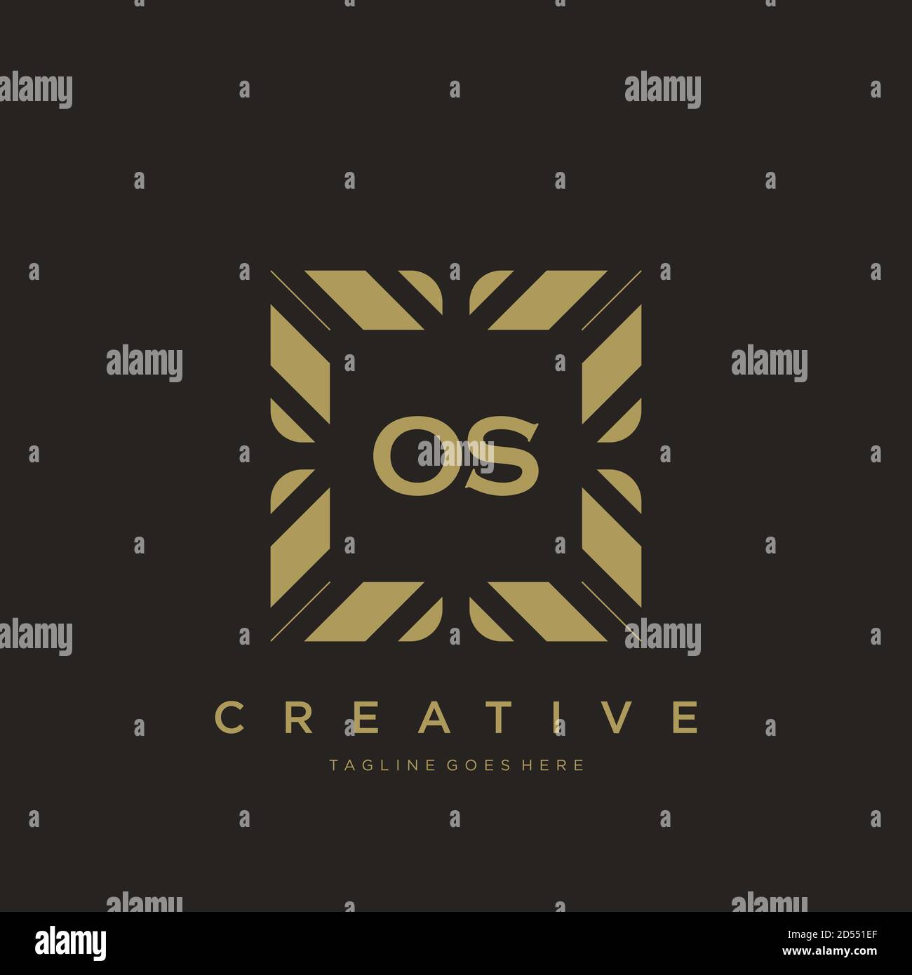OS initial letter luxury ornament monogram logo template vector Stock Vector