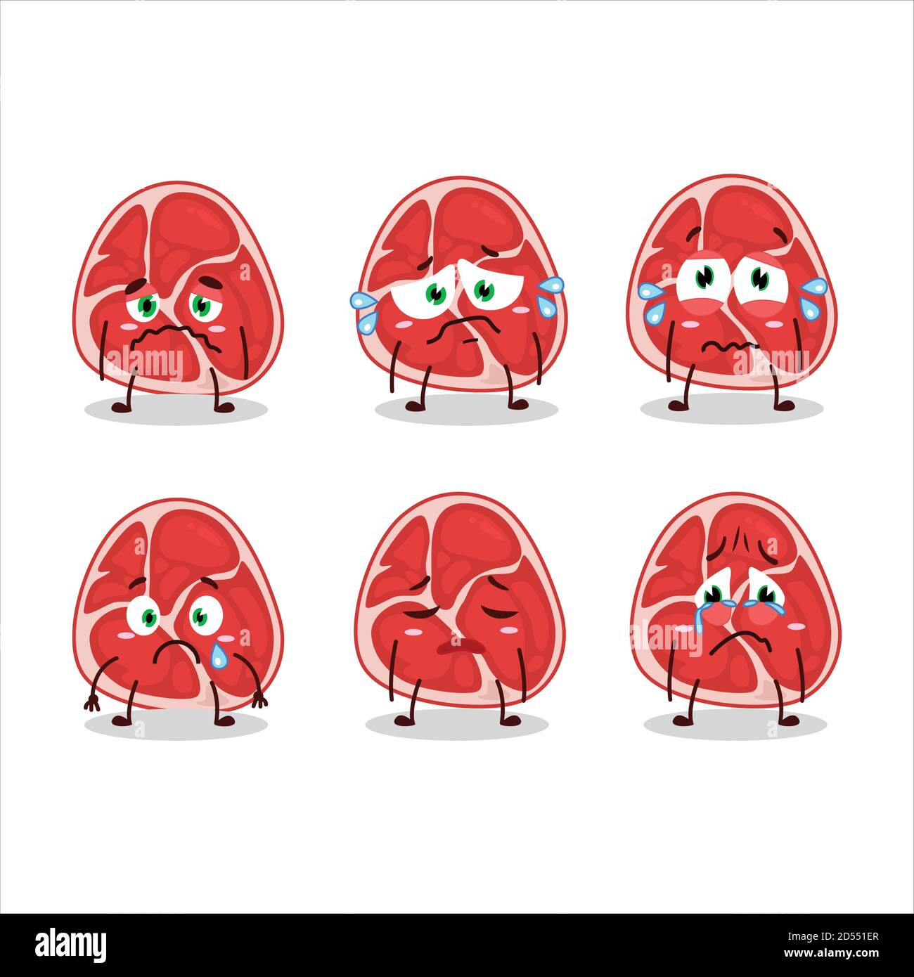 Ham cartoon in character with sad expression Stock Vector Image & Art -  Alamy