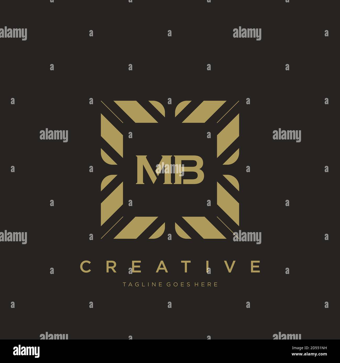 MB initial letter luxury ornament monogram logo template vector Stock Vector