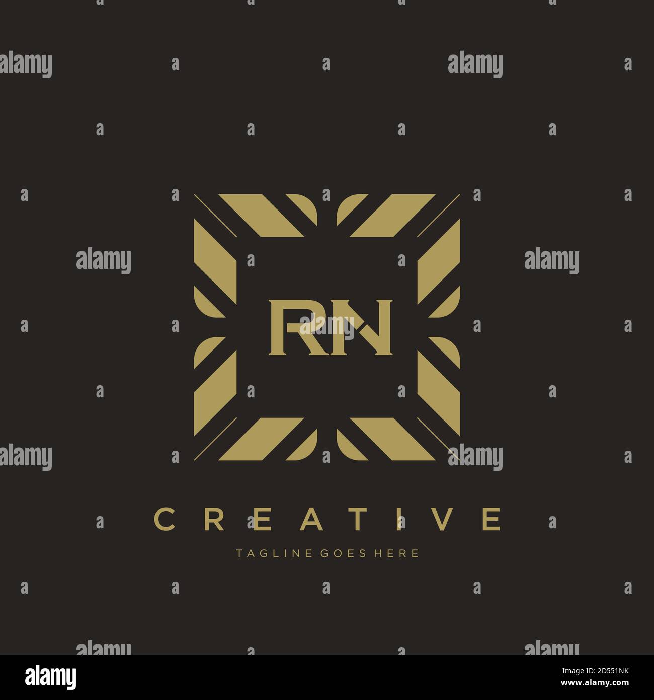 RN initial letter luxury ornament monogram logo template vector Stock Vector