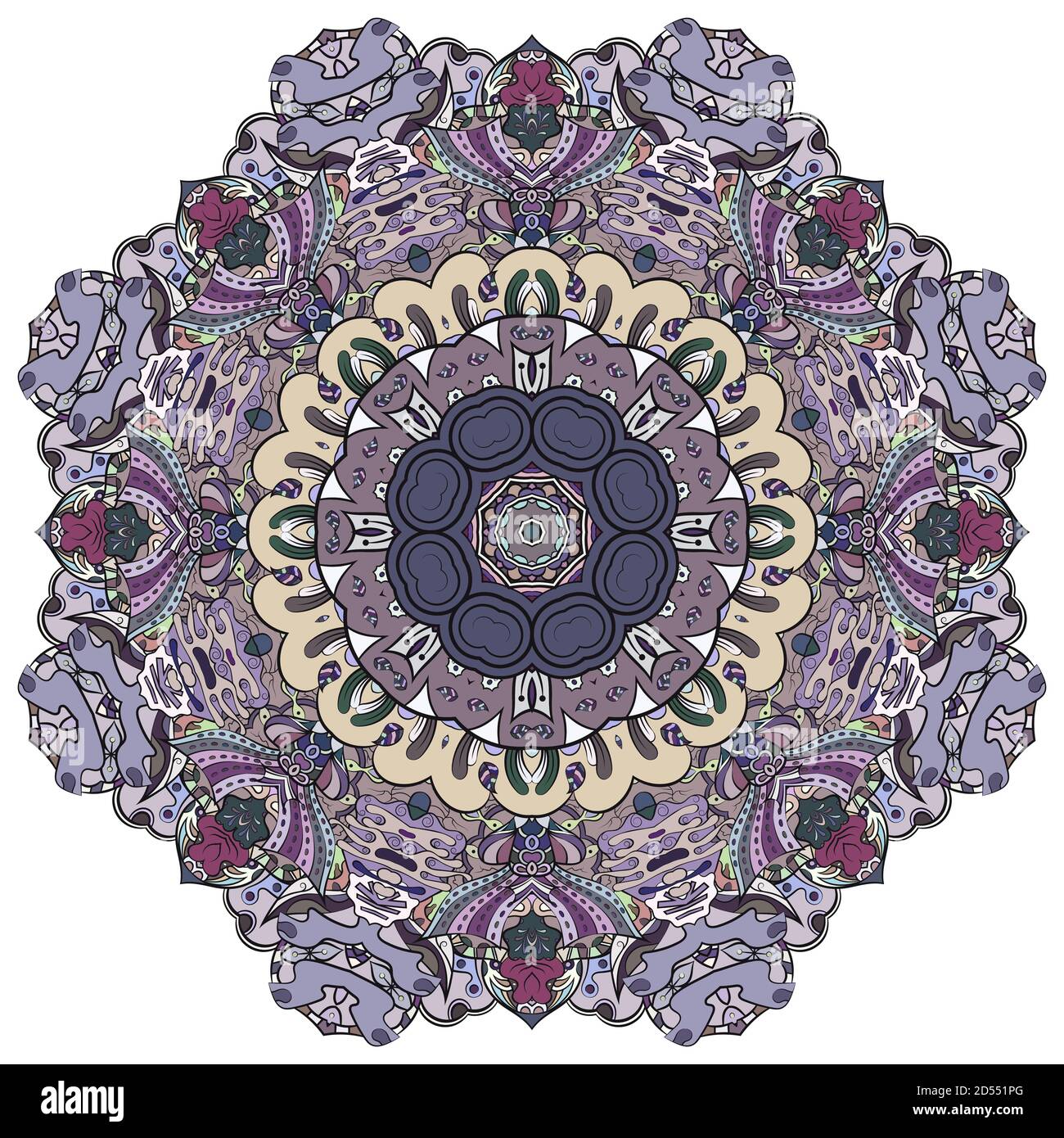 Mandala, tracery wheel mehndi design Stock Vector