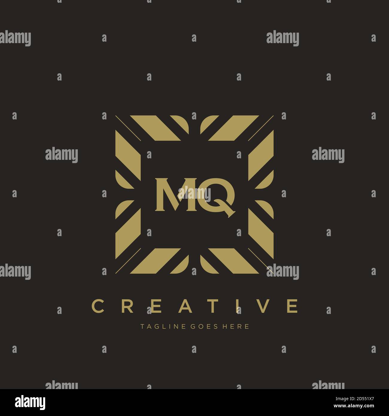 MQ initial letter luxury ornament monogram logo template vector Stock ...