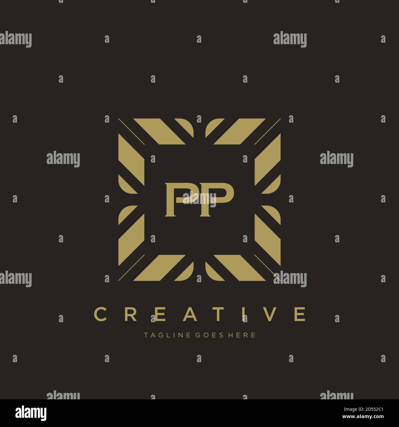 PP initial letter luxury ornament monogram logo template vector Stock Vector