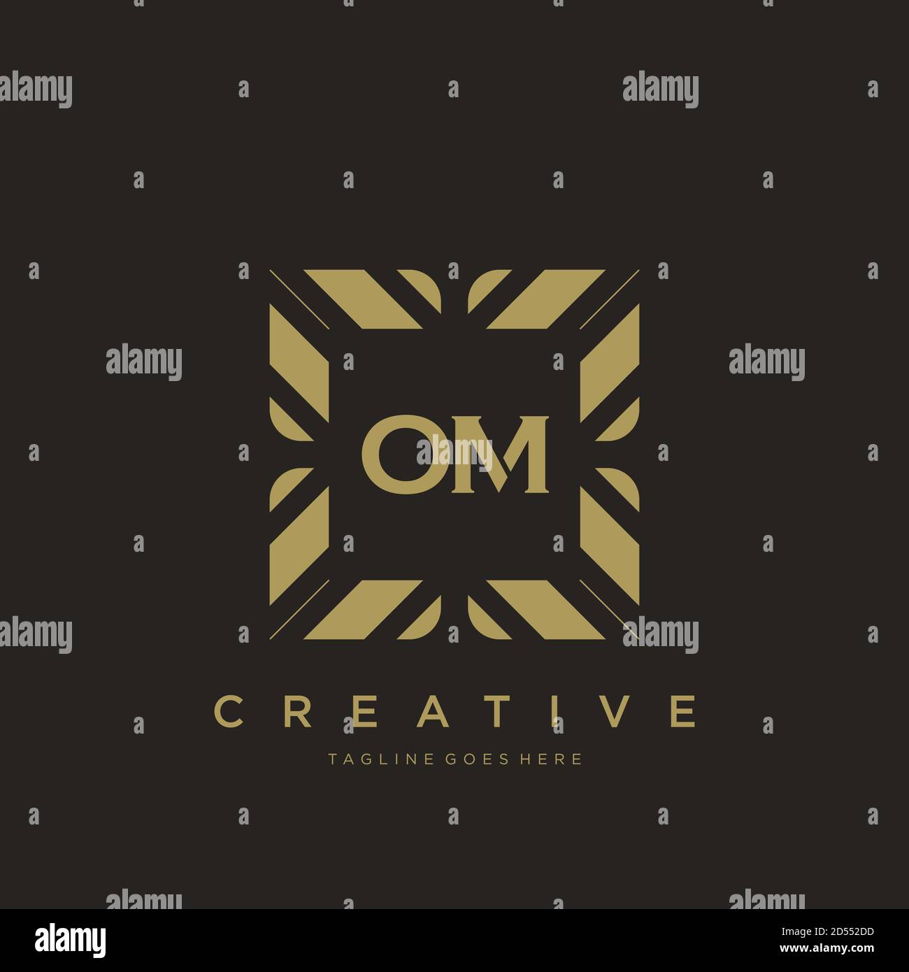 OM initial letter luxury ornament monogram logo template vector Stock Vector