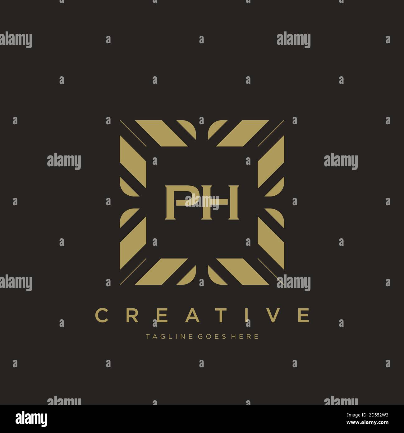 PH initial letter luxury ornament monogram logo template vector Stock Vector