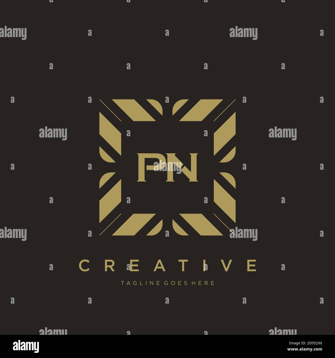 PN initial letter luxury ornament monogram logo template vector Stock Vector