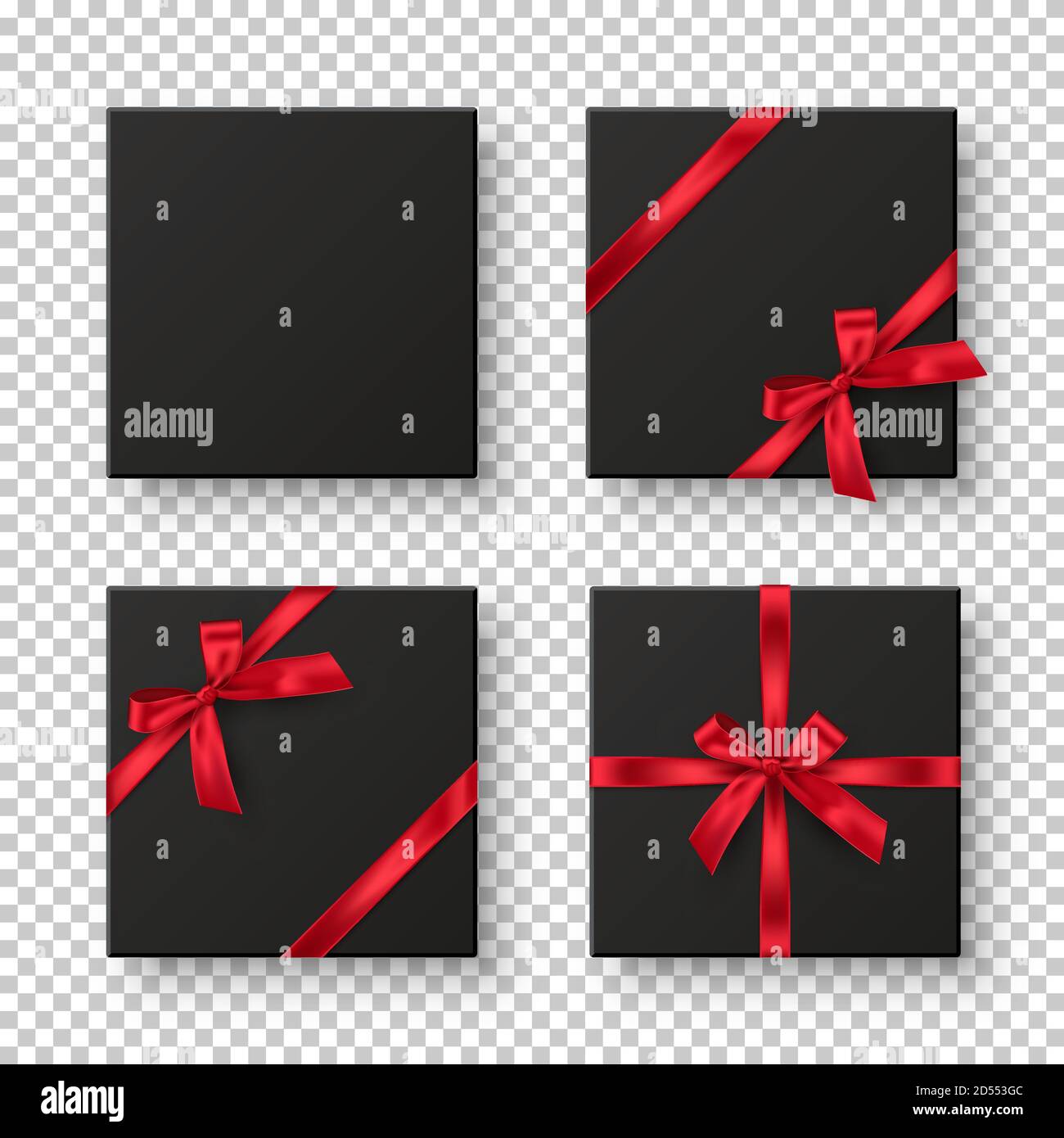 Black boxes ribbons christmas Stock Vector Images - Alamy
