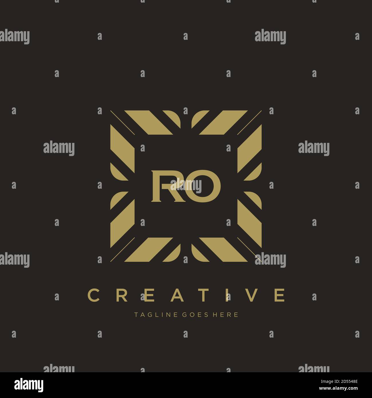 RO initial letter luxury ornament monogram logo template vector Stock Vector