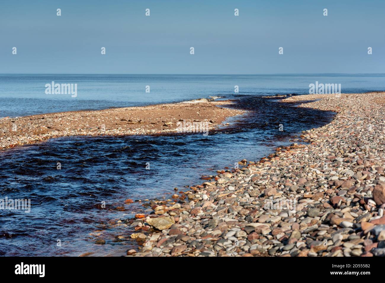 Natural landscape of small river flowing to the Baltic sea Stock Photo ...
