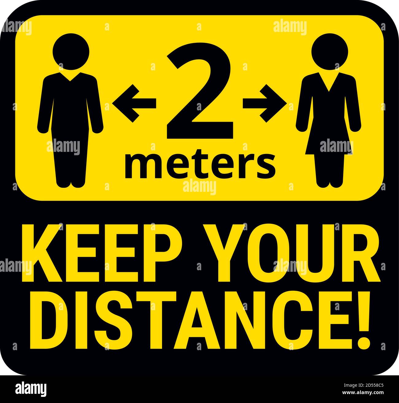 Keep safe social distance sign Stock Vector