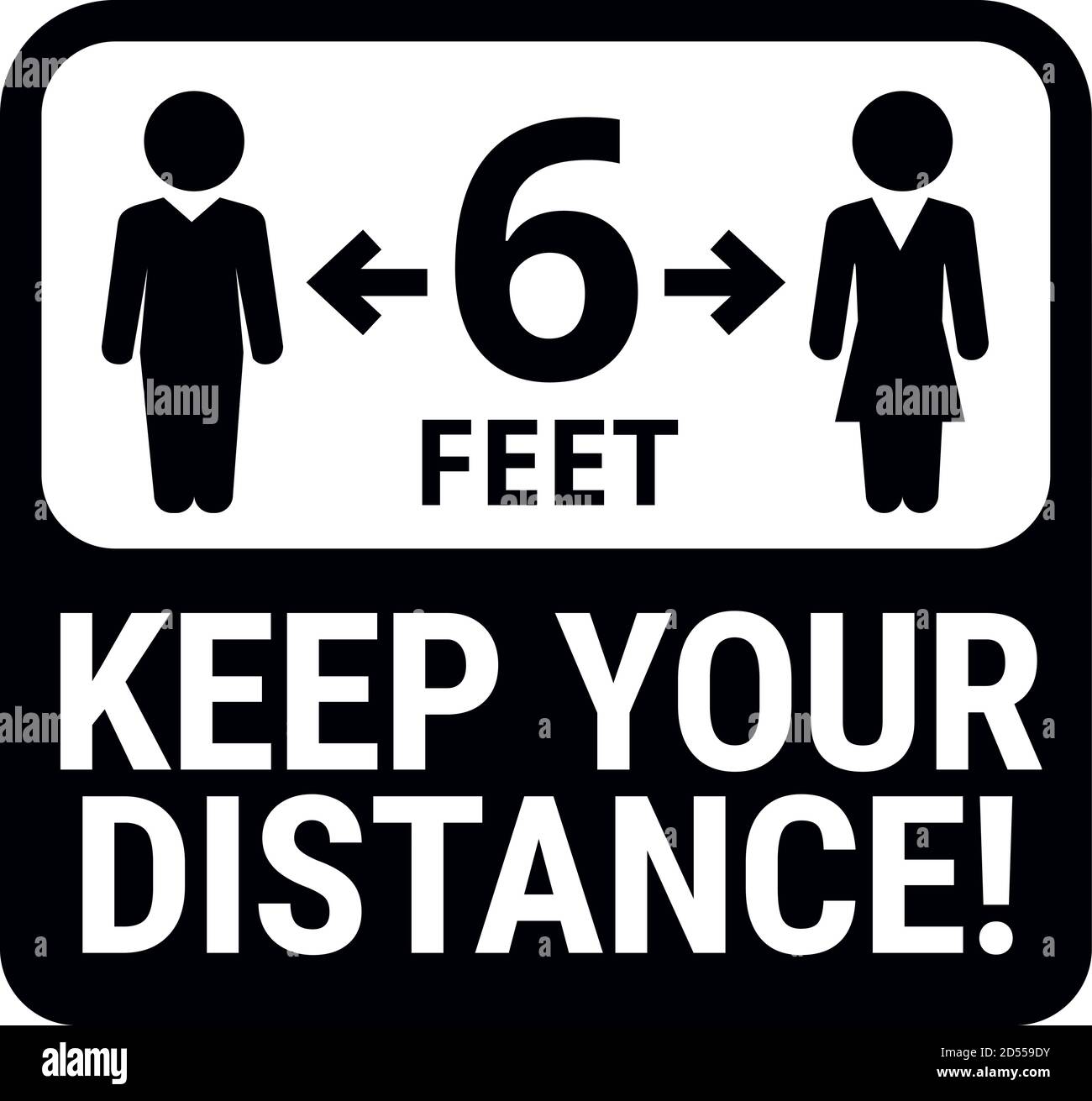 Keep safe social distance sign Stock Vector