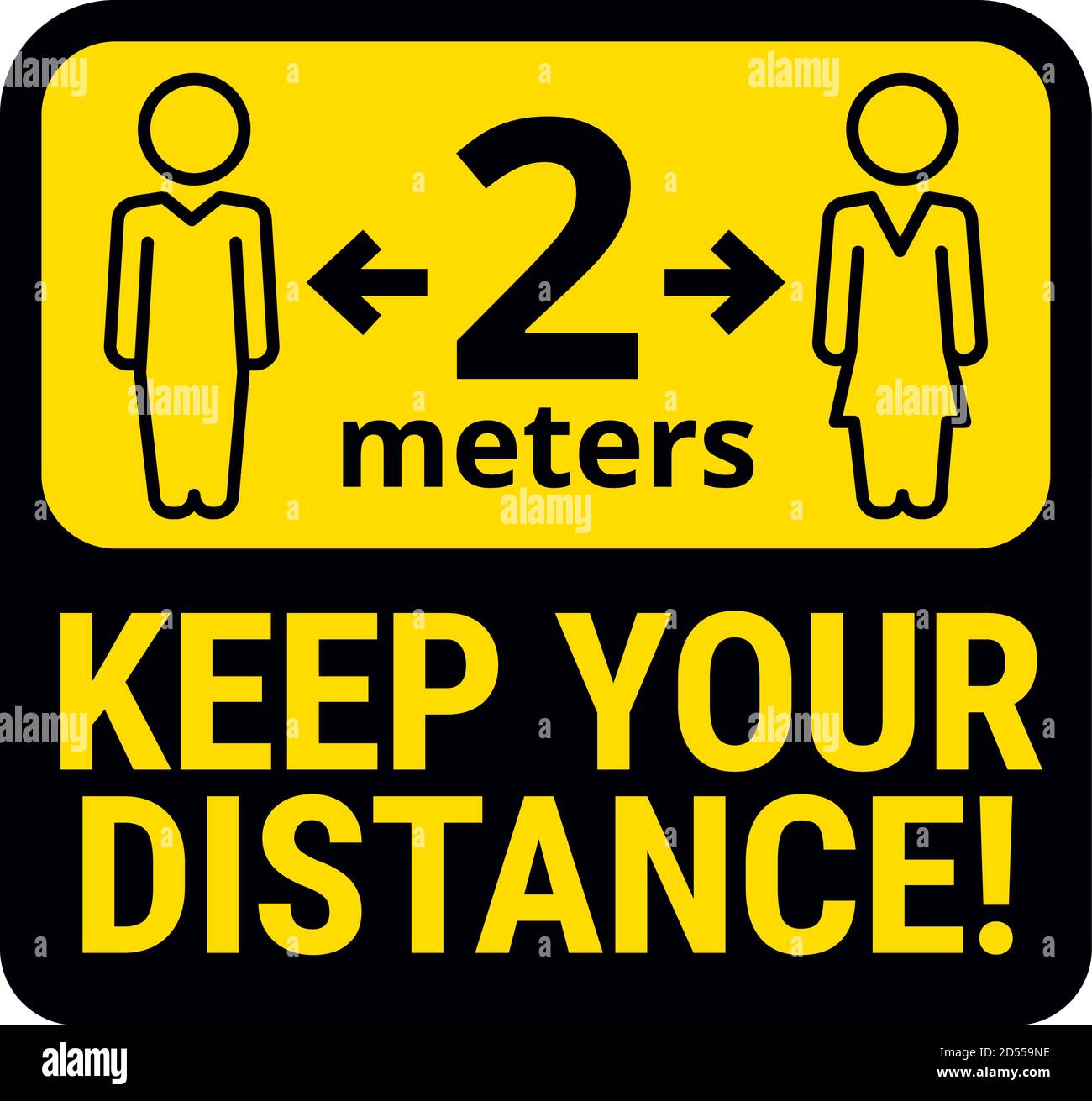 Keep safe social distance sign Stock Vector