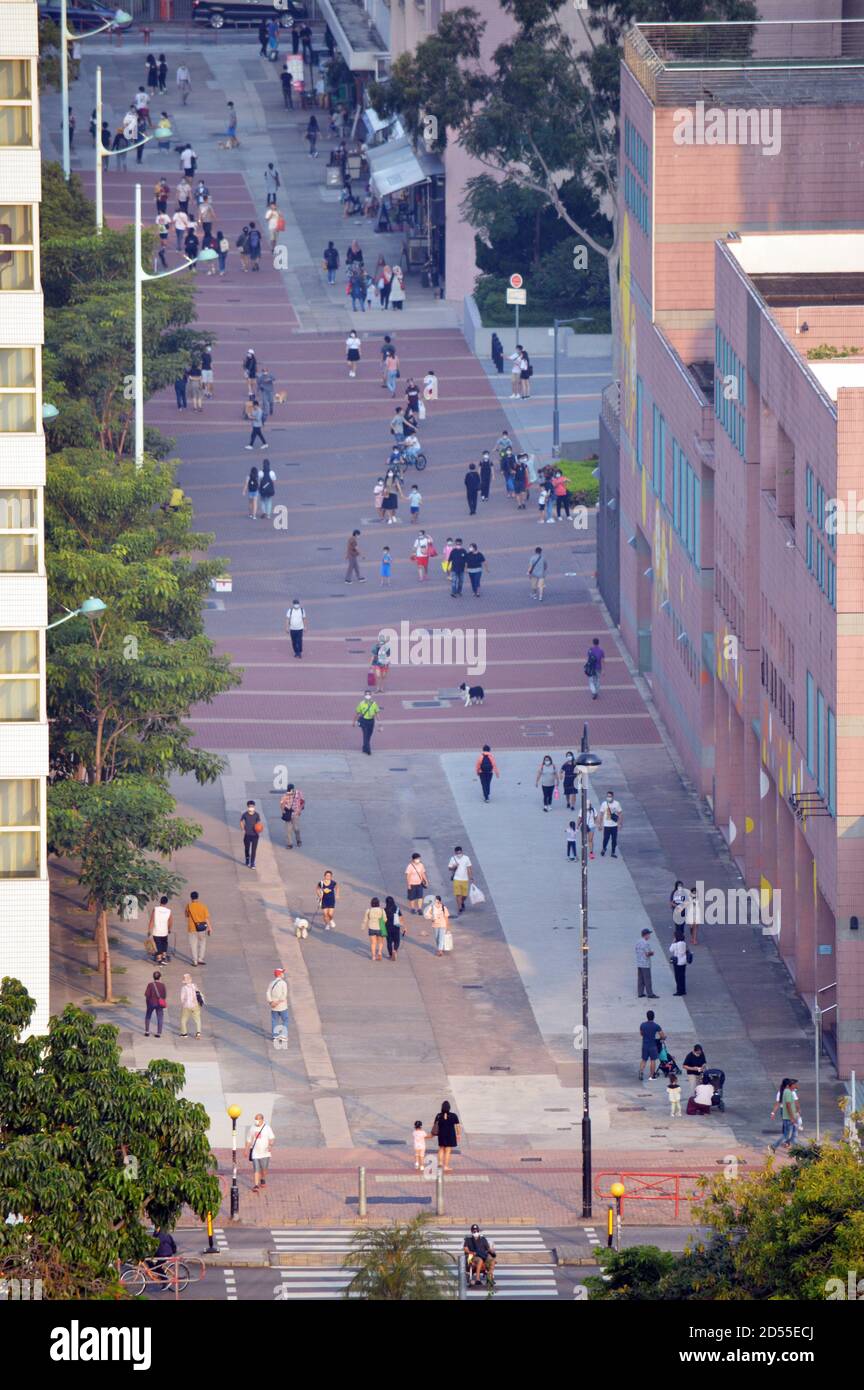 Pedestrian street in Yuen Long, Hong Kong Stock Photo