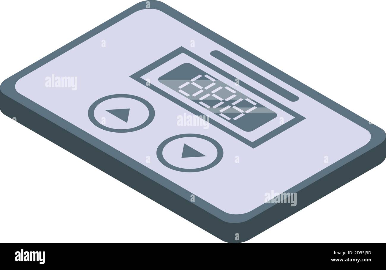 Digital voltage regulator icon, isometric style Stock Vector