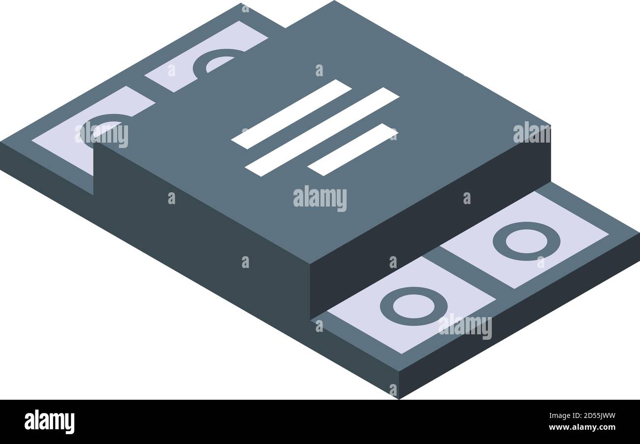 Voltage regulator protection icon, isometric style Stock Vector
