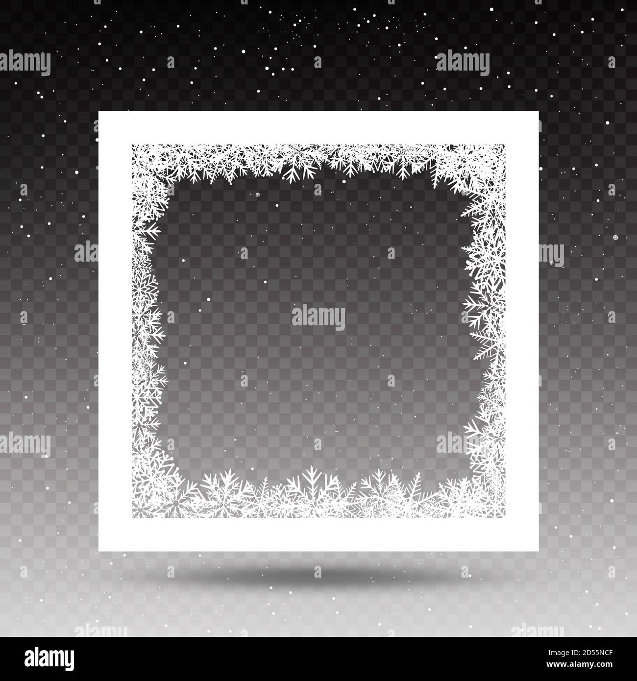 snowy square frame template Stock Vector