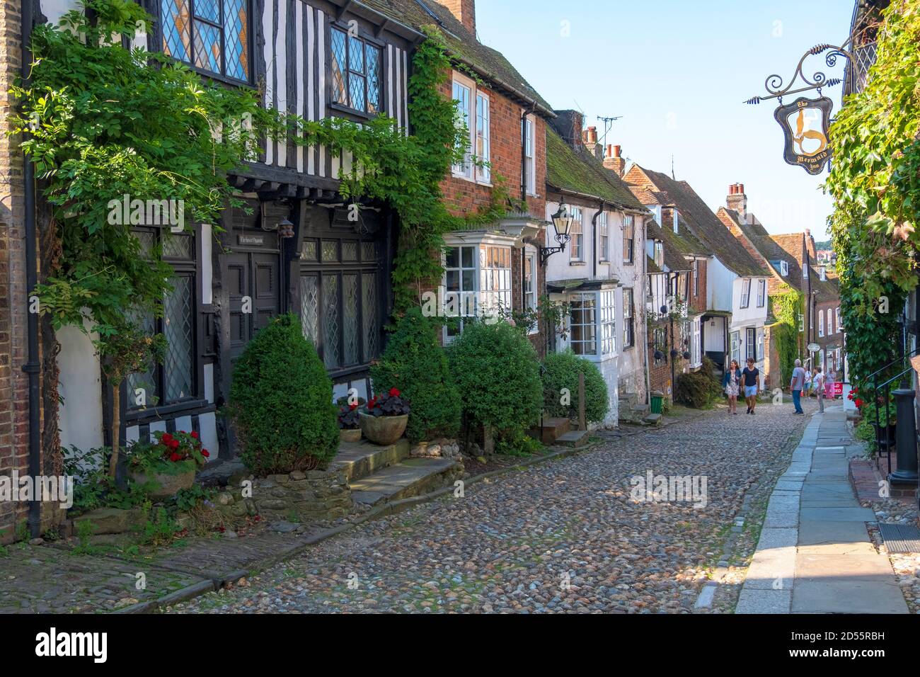 Historic cobbled Mermaid Street, Rye, East Sussex, England, Britain, UK, GB Stock Photo