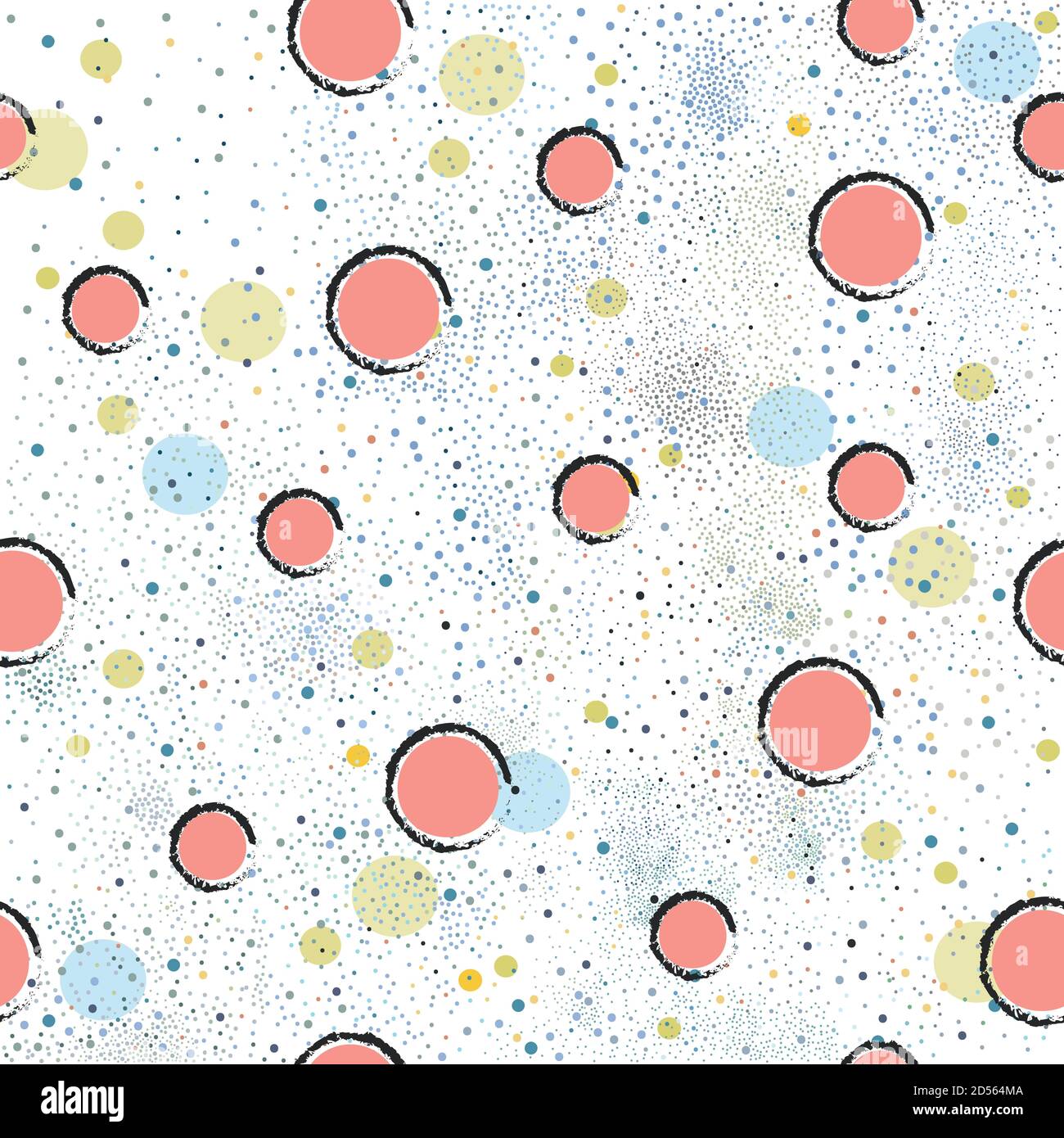 Seamless Pattern with colorful Balls. Scandinavian Style. Stock Vector