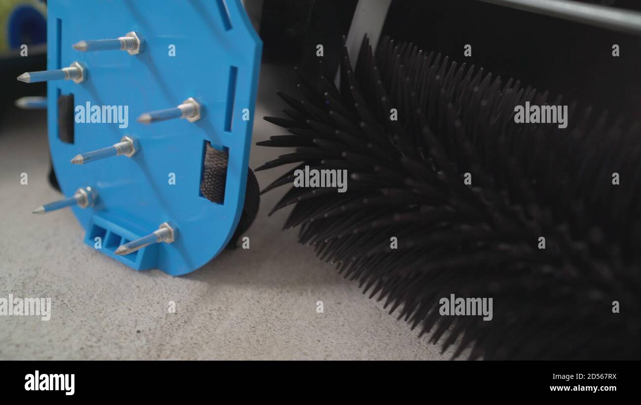 Reinforce Concrete Slab. The wet concrete is poured on a steel