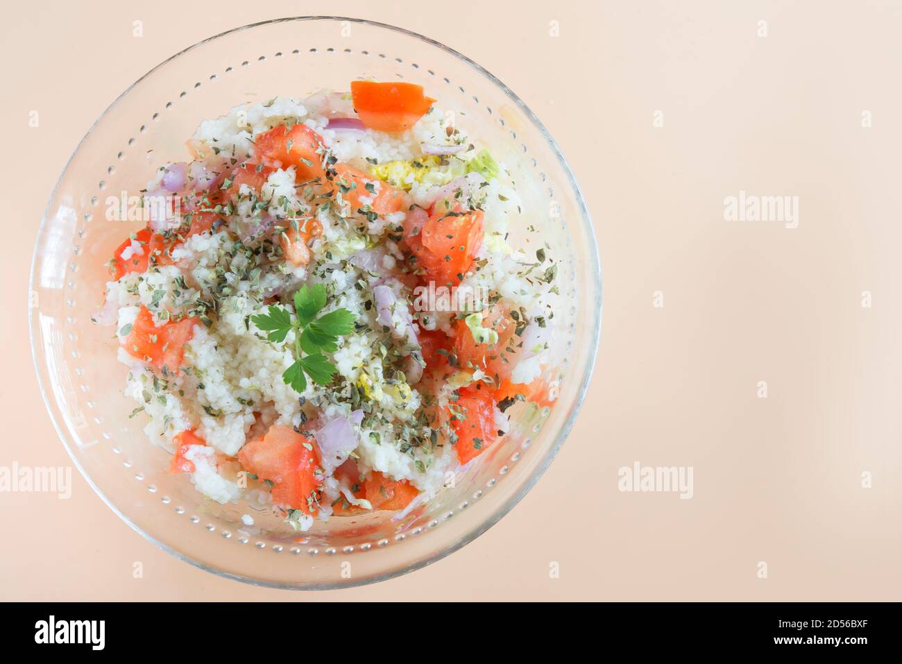 Traditional oriental salad Tabbouleh in bowl Stock Photo