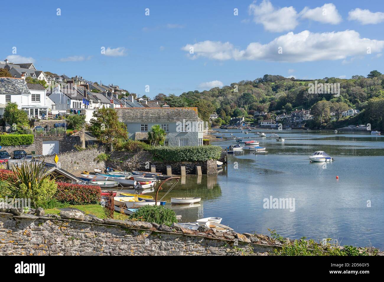 Newton Ferrers with Noss Mayo across the River Yealm in Devon England Stock Photo