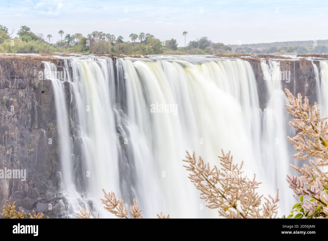 Victoria Falls, a waterfall in southern Africa on the Zambezi River at