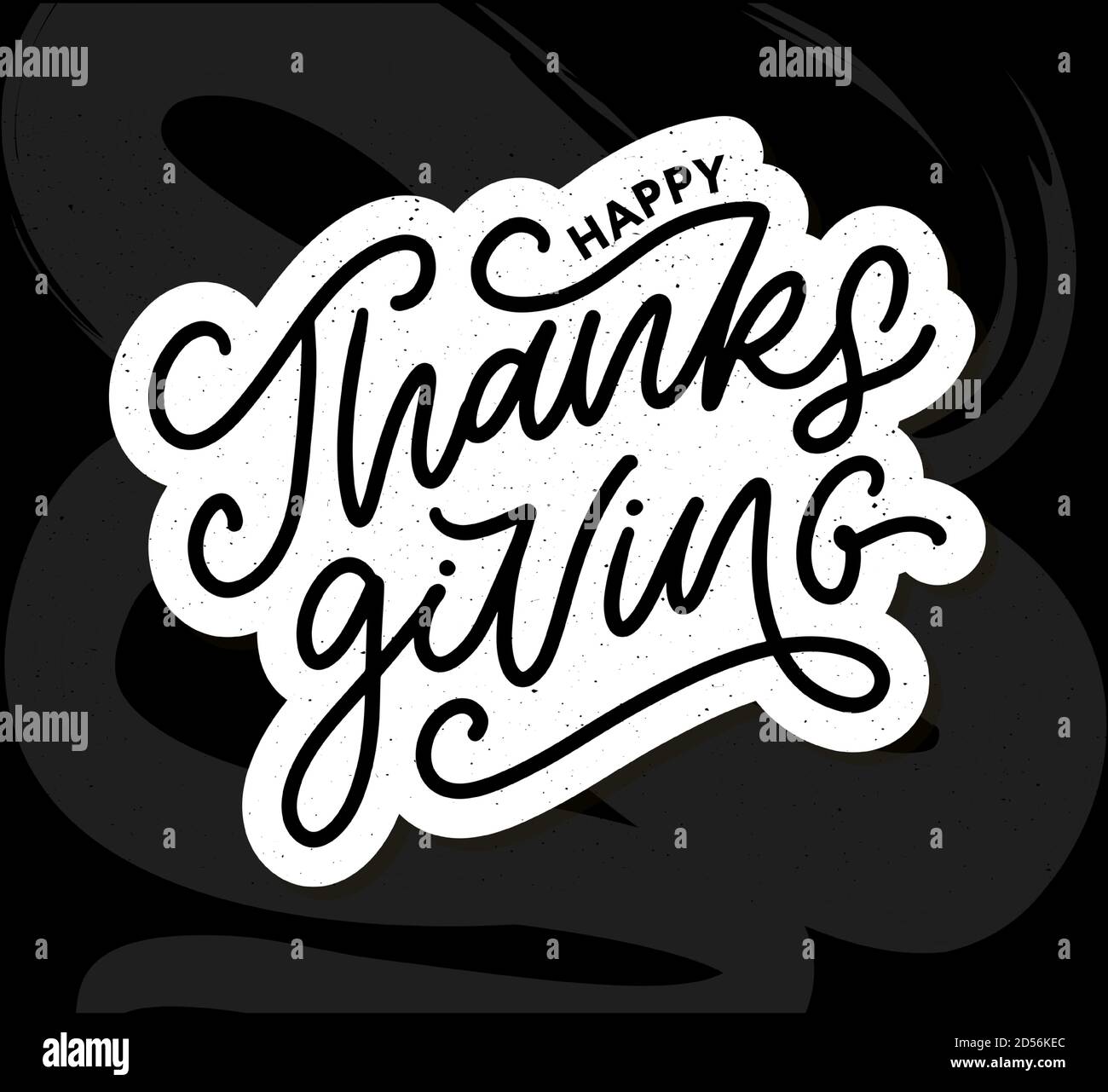 happy thanksgiving lettering calligraphy text brush vector Stock Vector ...