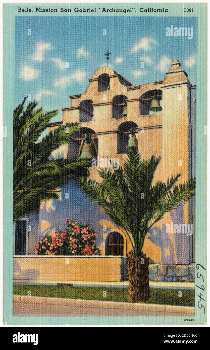 Bells, Mission San Gabriel "Archangel", California Stock Photo