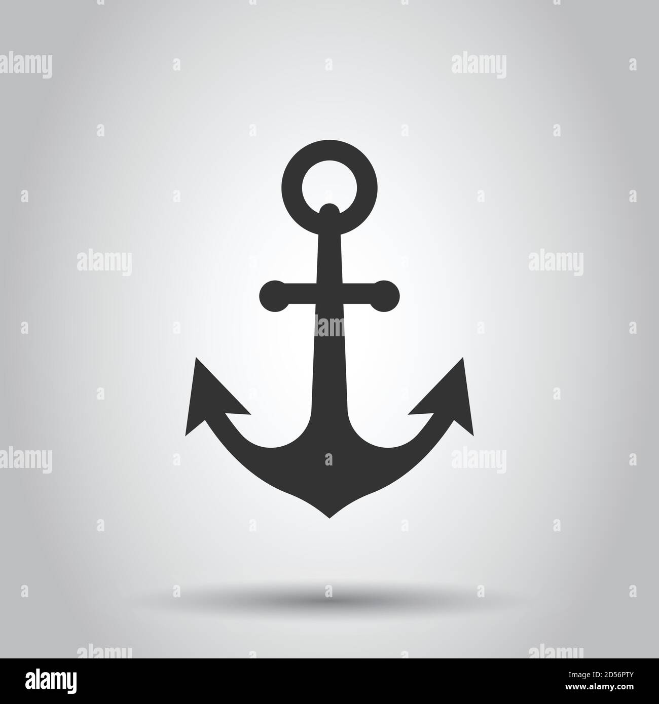 Boat anchor icon in flat style. Vessel hook vector illustration on white  isolated background. Ship equipment business concept Stock Vector Image &  Art - Alamy