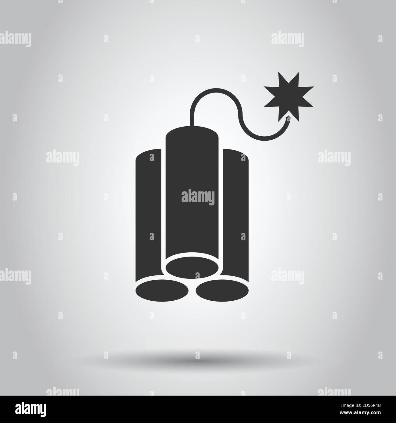 Bomb icon in flat style. Dynamite vector illustration on white isolated ...