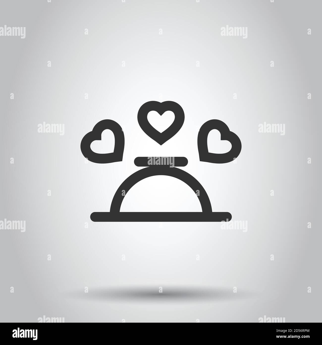 Romantic dinner icon in flat style. Cafe vector illustration on white ...