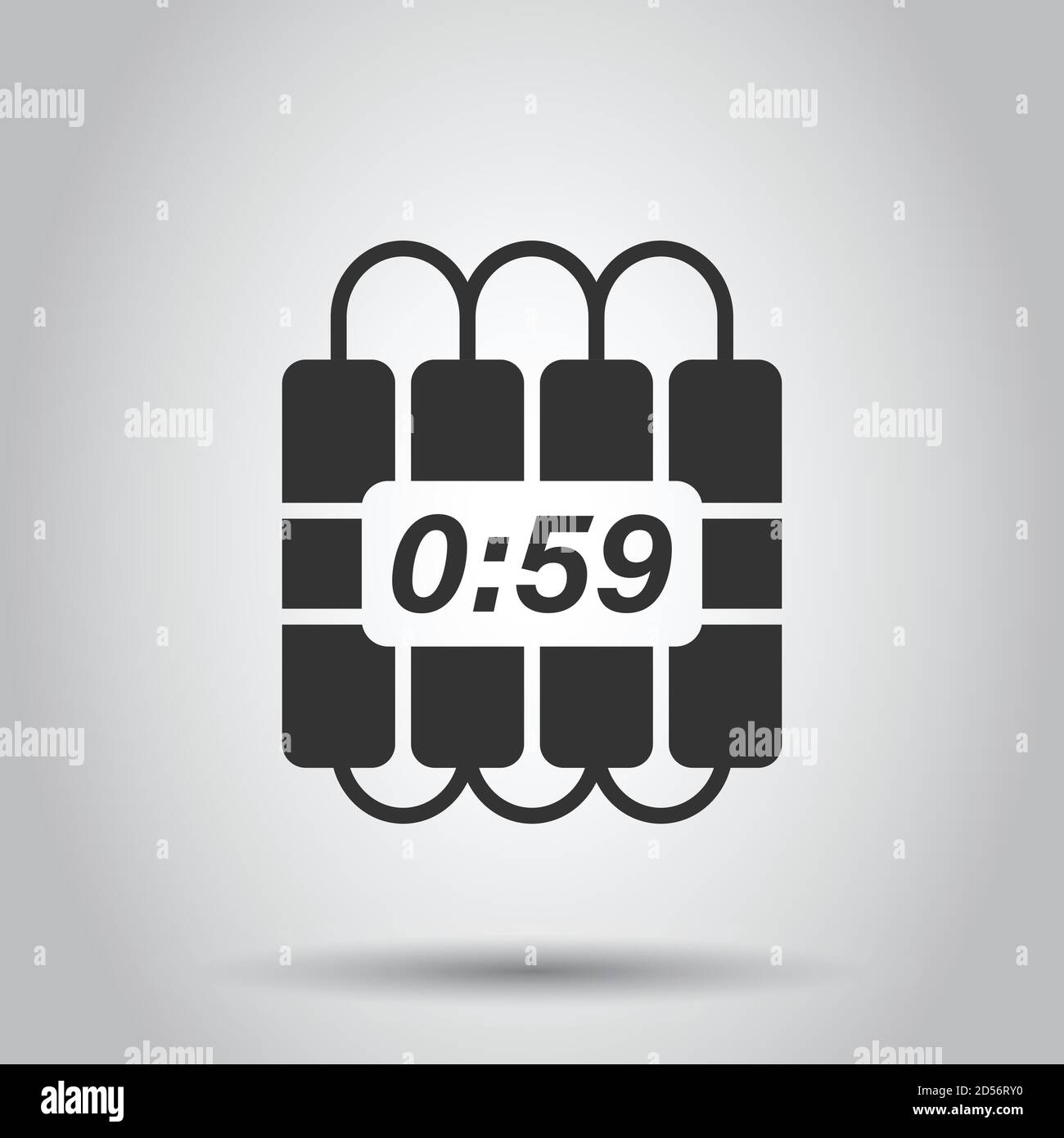 Bomb icon in flat style. Dynamite vector illustration on white isolated ...