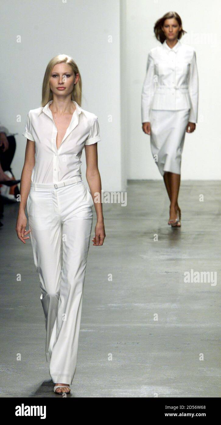 Models for designer Calvin Klein wear fashions from the Calvin Klein Spring  2000 Collection during the showing of the Collection in New York, September  17. MS/JP Stock Photo - Alamy