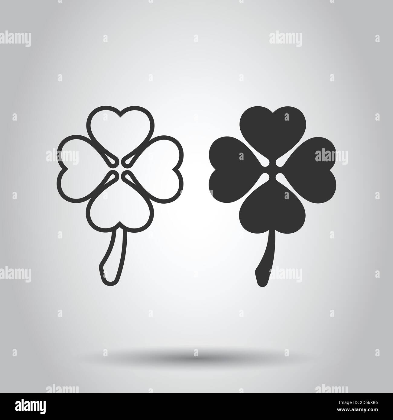 Four leaf clover icon in flat style. St Patricks Day vector ...