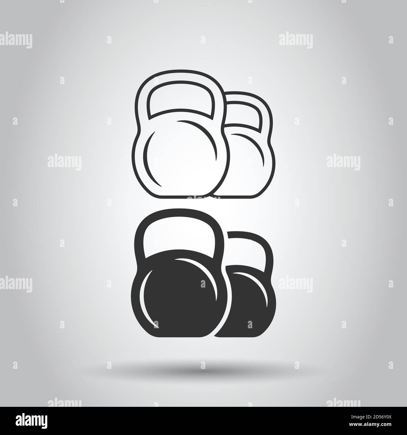 Kettlebell icon in flat style. Barbell sport equipment vector ...
