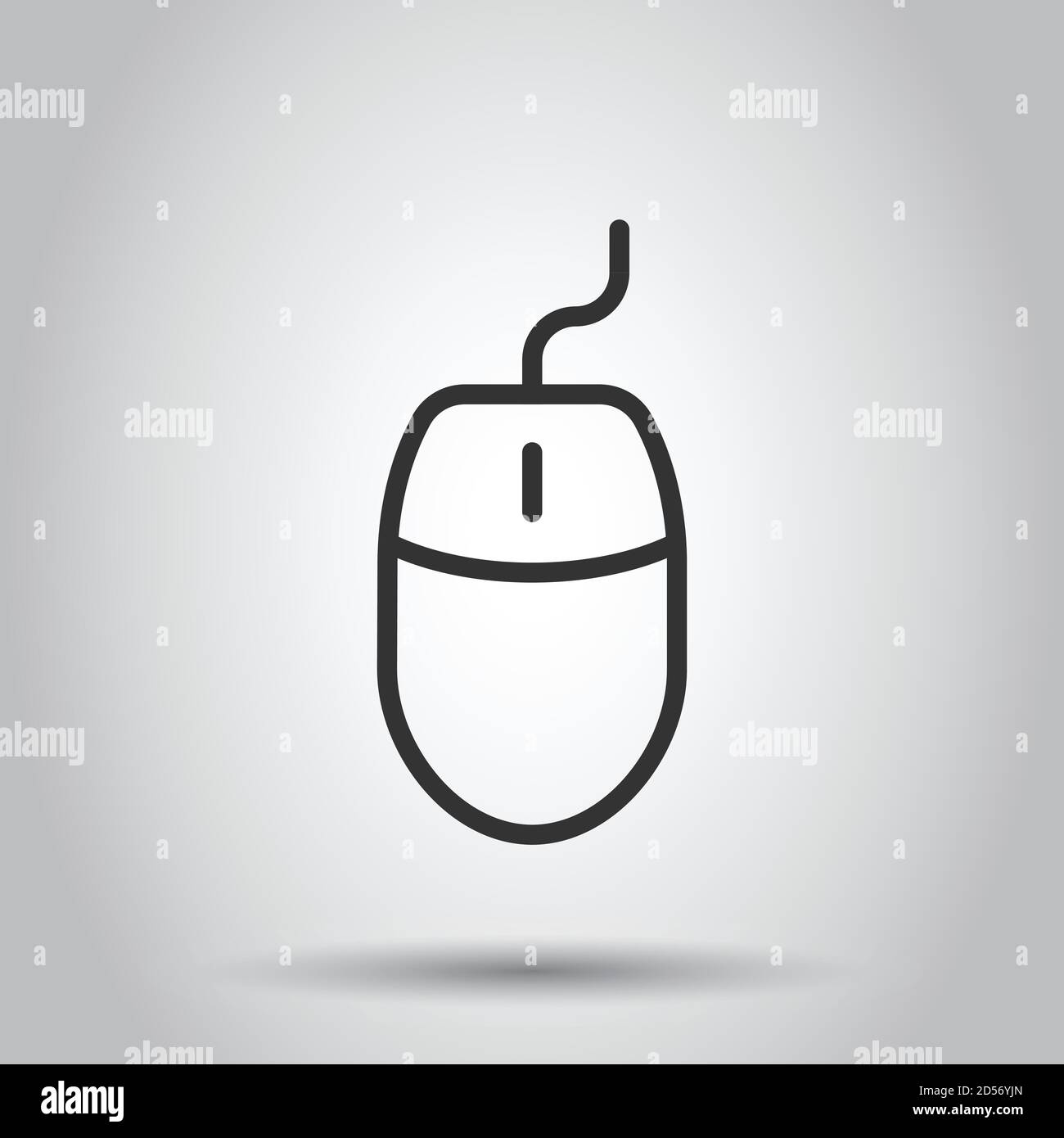 Computer mouse icon in flat style. Cursor vector illustration on white ...