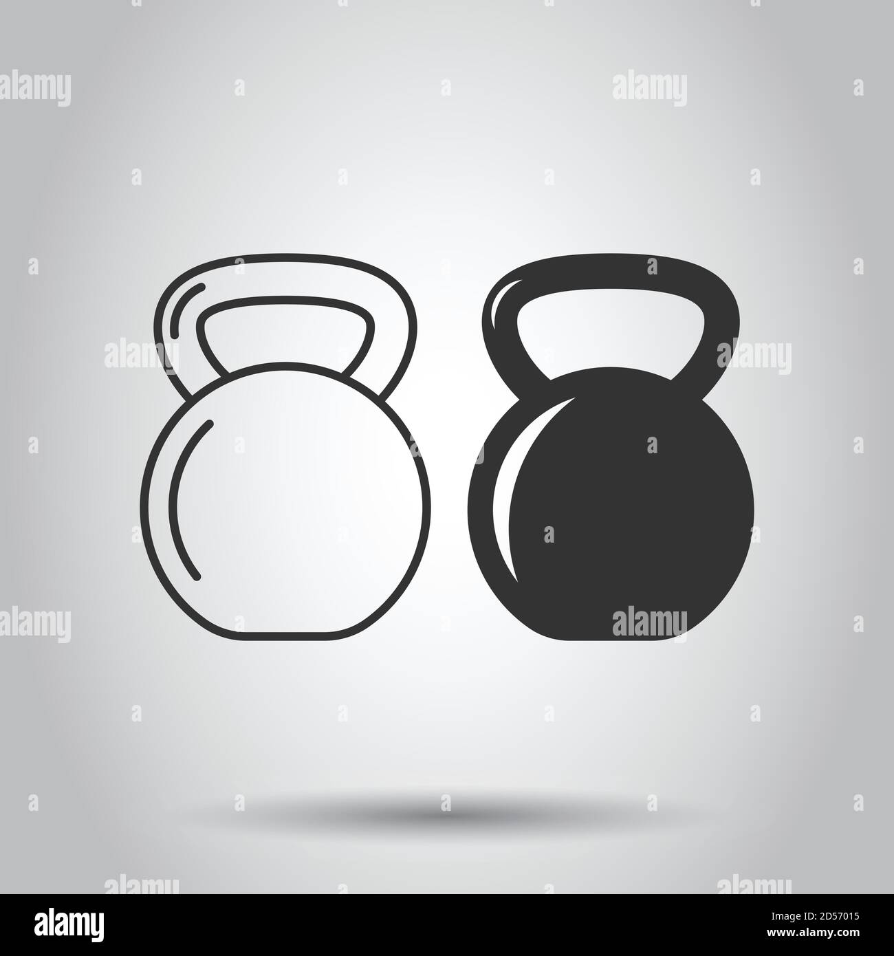 Kettlebell icon in flat style. Barbell sport equipment vector ...