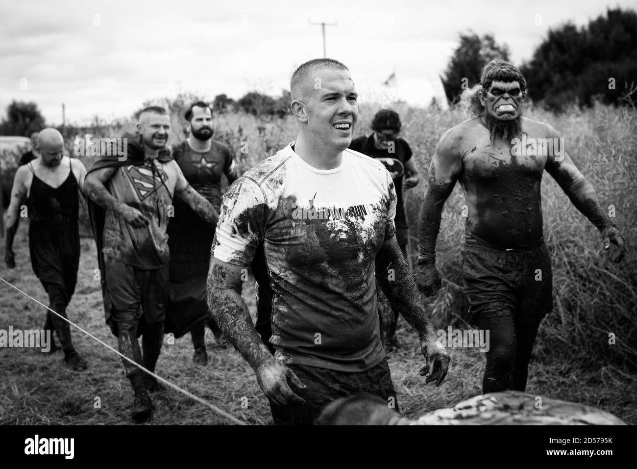 TAMWORTH, UNITED KINGDOM - Oct 22, 2015: Scorpion Run tough mudder outdoor mud run Stock Photo