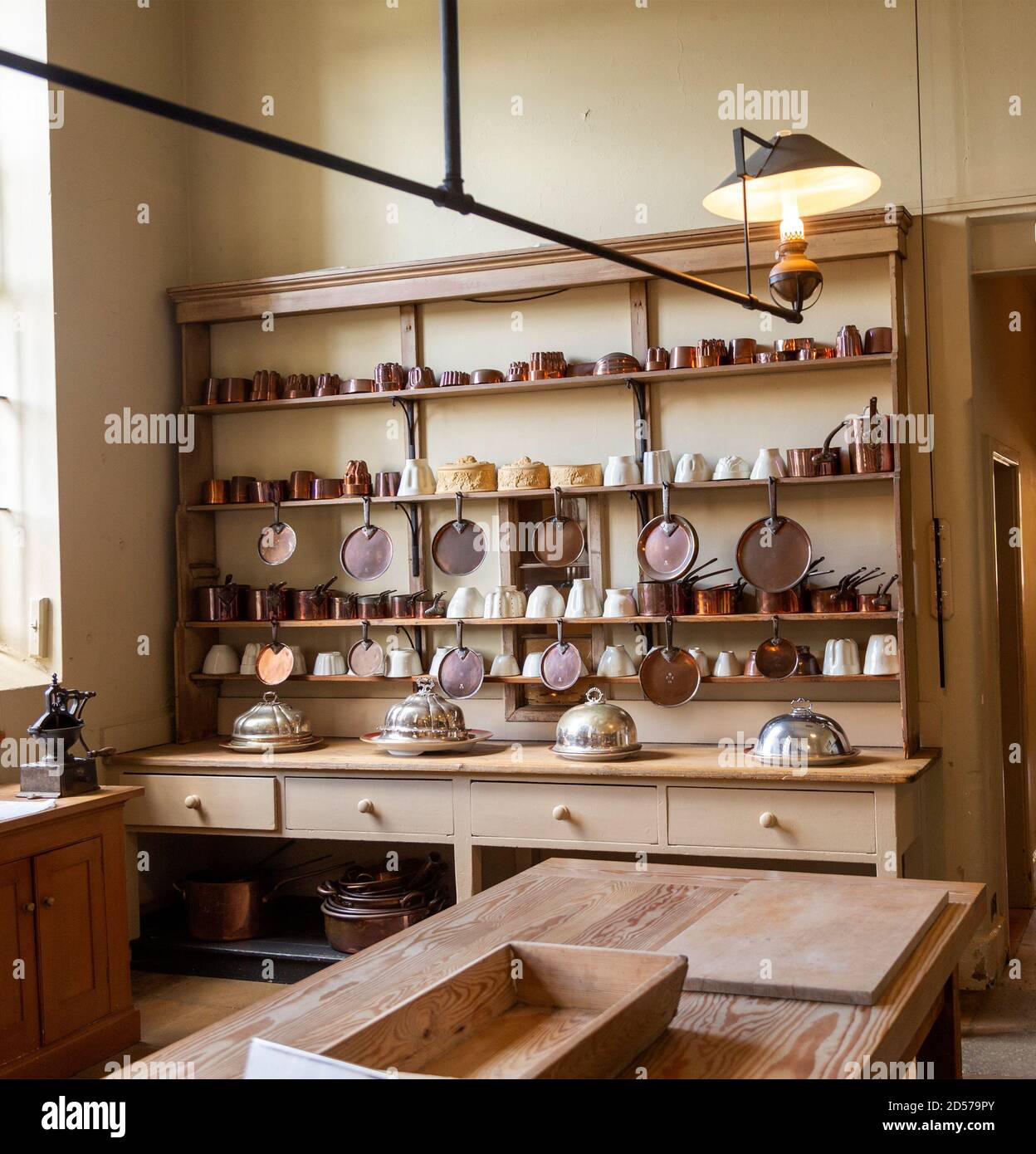 Inside the Victorian kitchen at Audley End House, Saffron Walden, Essex