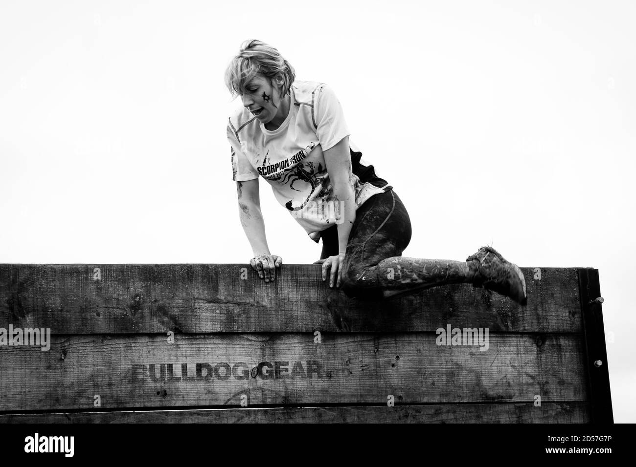 TAMWORTH, UNITED KINGDOM - Oct 15, 2015: More photos from the Scorpion Run tough mudder outdoor obstacle course mud run. Stock Photo